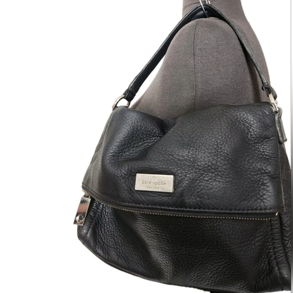 Kate Spade Highland Place Maria Small Y2K Quiet Luxury Black Leather Purse Bag